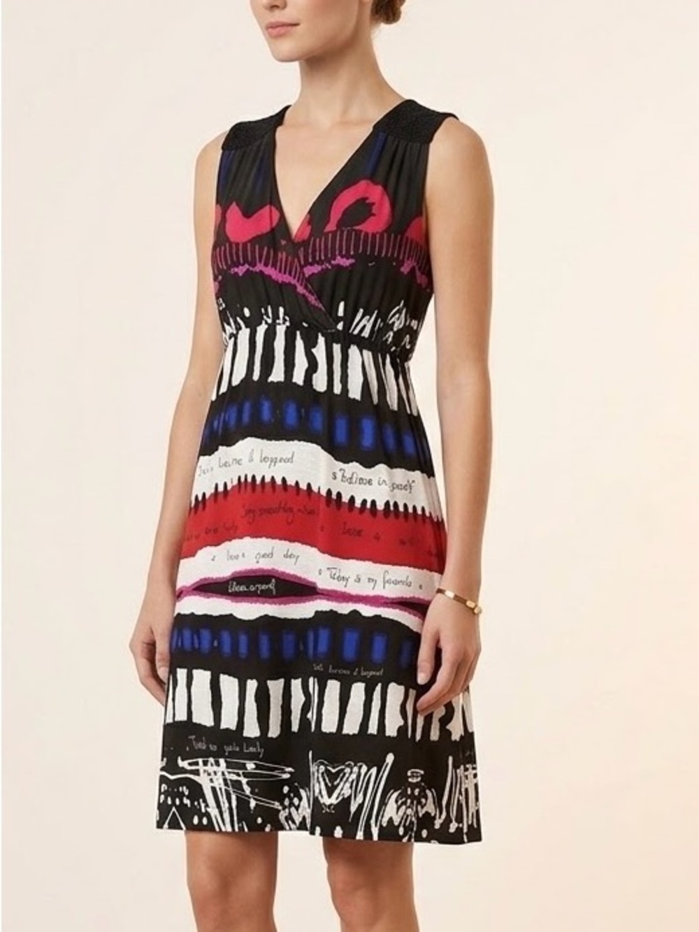 DESIGUAL Cute Abstract Striped Designer Dress. Size XL